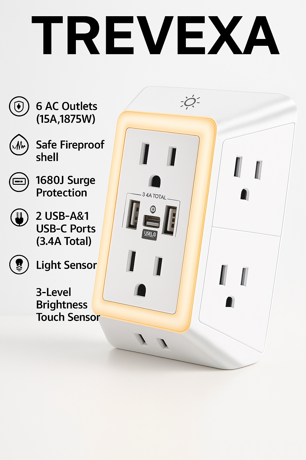 9 in 1 Multi Plug Outlet Surge Protector