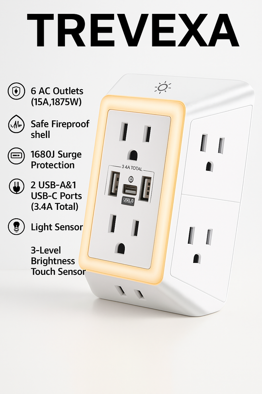 9 in 1 Multi Plug Outlet Surge Protector